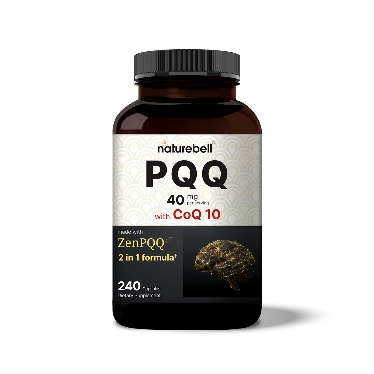 PQQ 40mg Per Serving with CoQ10, 240 Capsules – NatureBell