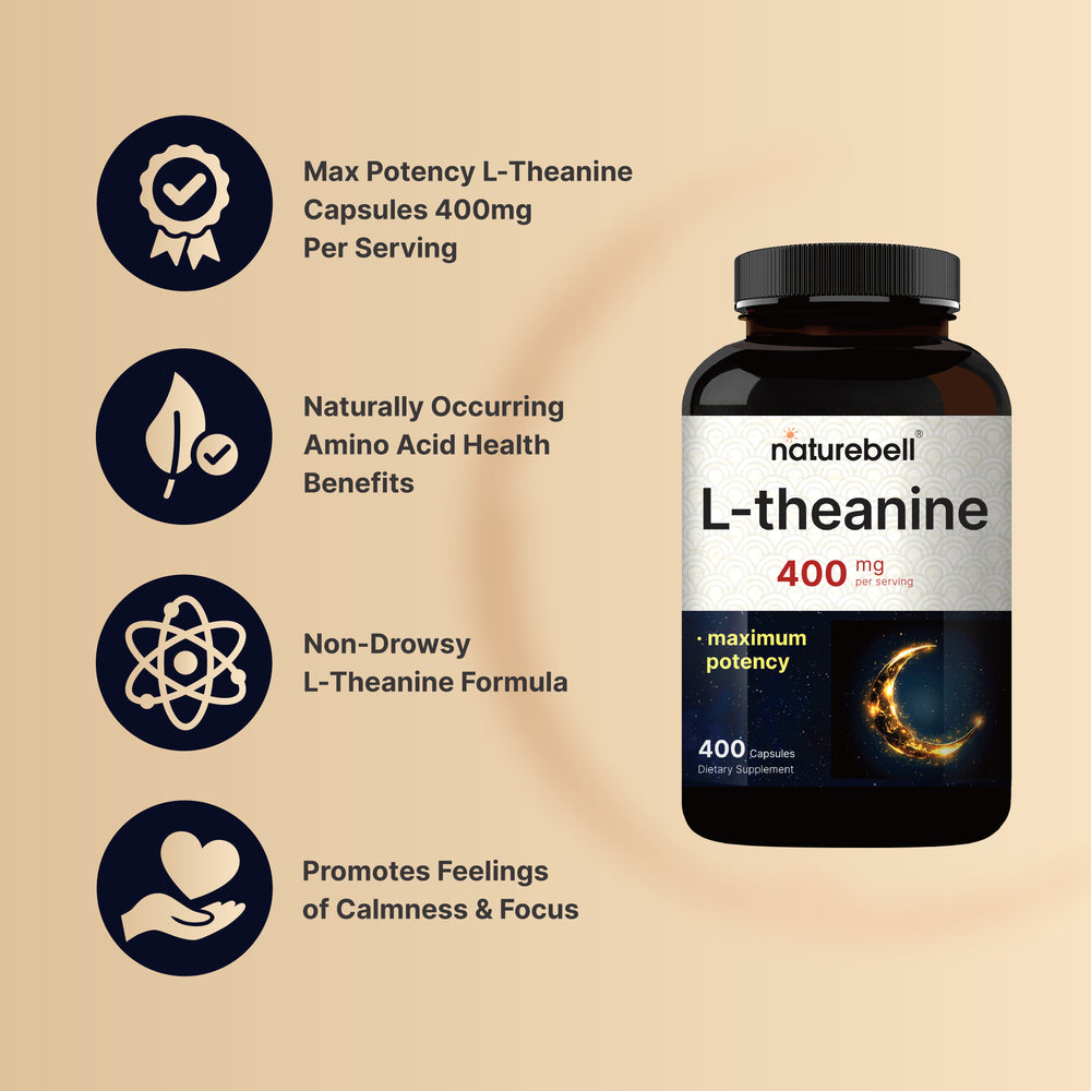 L-Theanine Supplement 400mg Per Serving, 400 Capsules