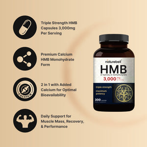 HMB Capsules 3,000mg Per Serving, 300 Capsules Per Bottle