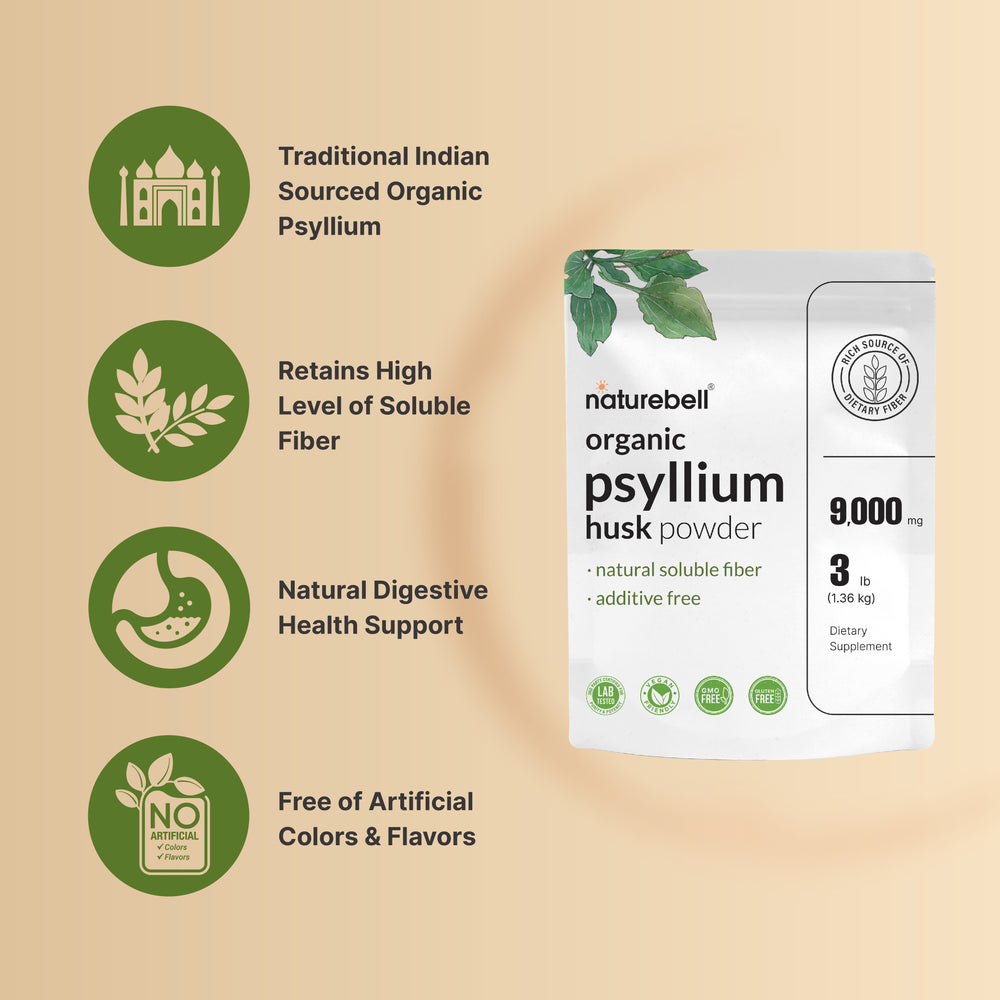 Organic Psyllium Husk Powder, 3 Lbs (48 Oz)