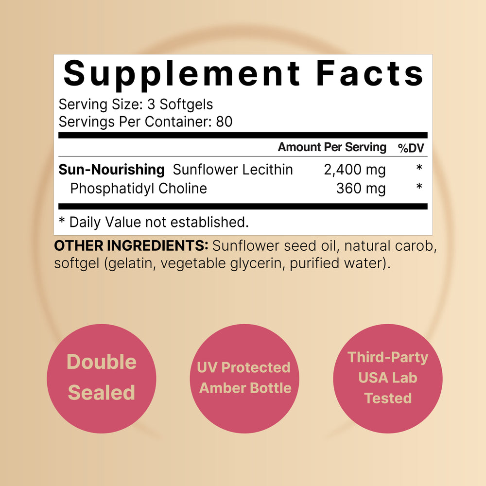 Sunflower Lecithin 2,400mg, 240 Softgels