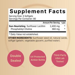 Sunflower Lecithin 2,400mg, 240 Softgels