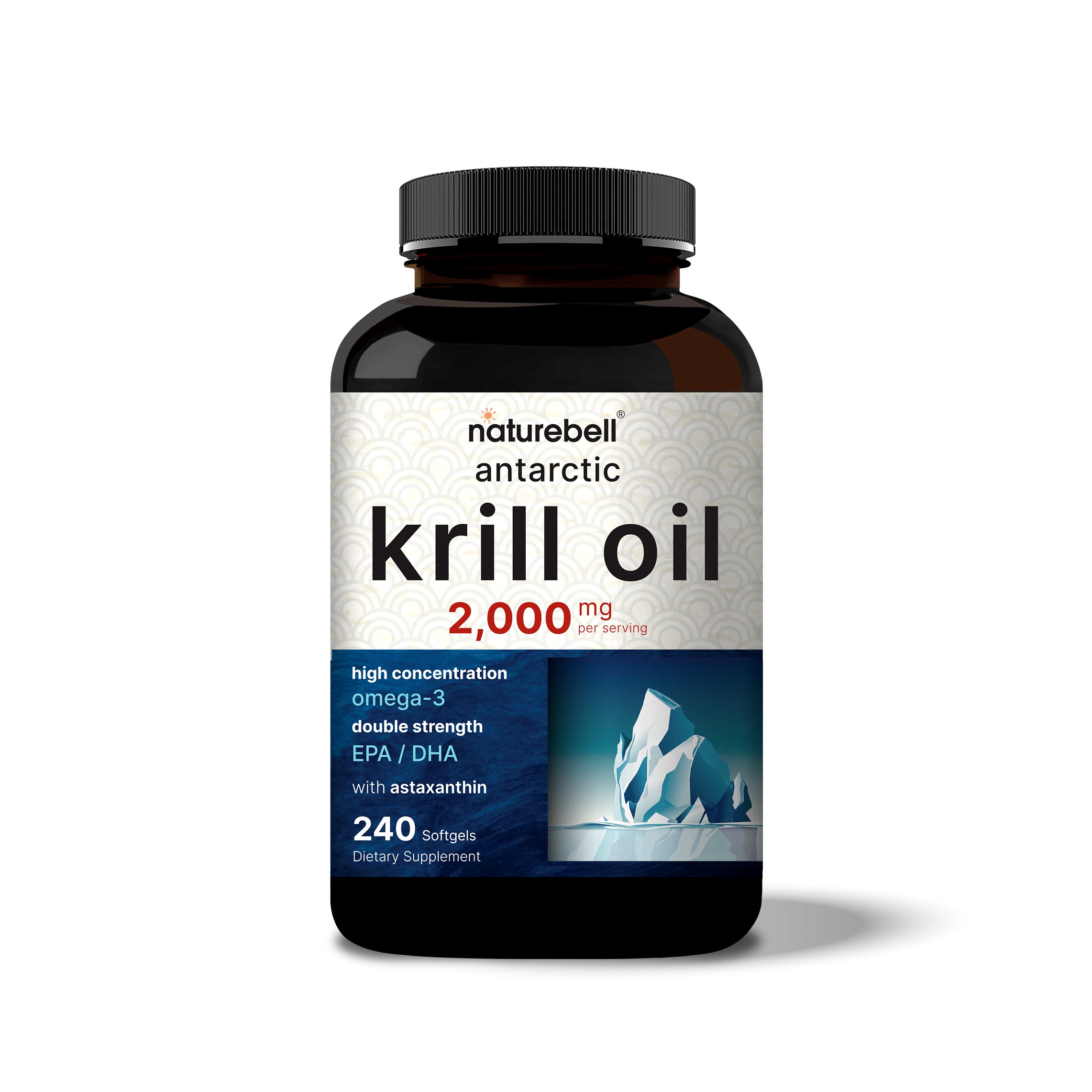 Antarctic Krill Oil 2000mg Supplement, 240 Softgels NatureBell