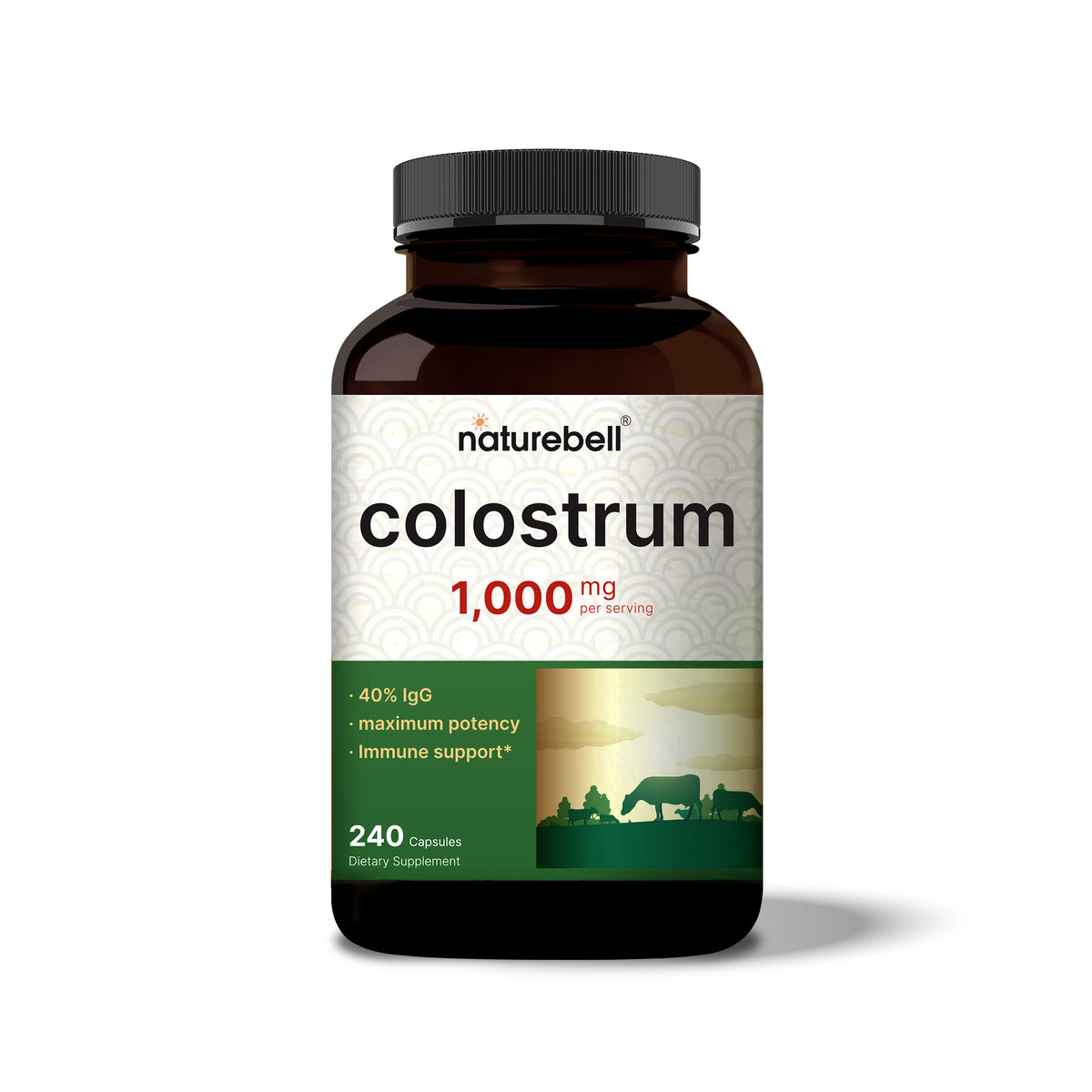 Colostrum 1,000mg Per Serving, 240 Capsules – NatureBell