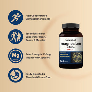 Magnesium Citrate 500mg, 240 Capsule – NatureBell